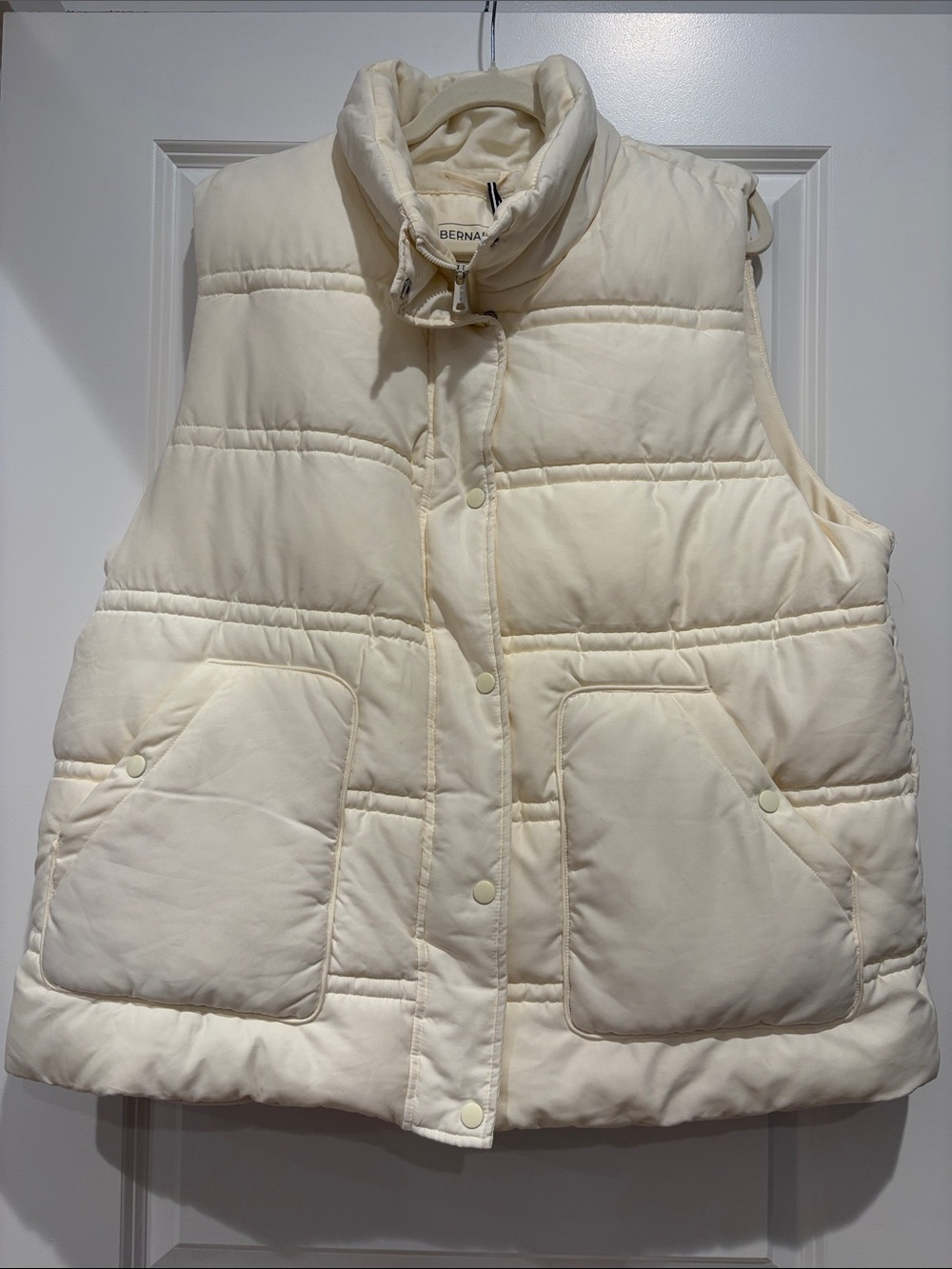 NWT Bernardo EcoPlume Insulated Cream Puffer Vest Women XL